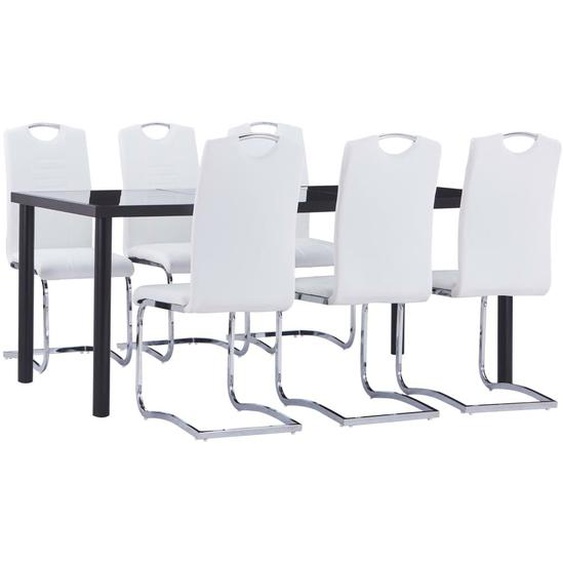 Vidaxl Ensemble De Salle À Manger 7 Pcs Similicuir Blanc