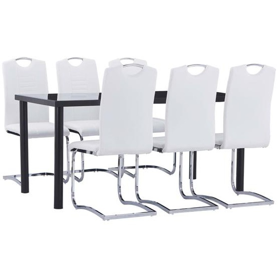 Vidaxl Ensemble De Salle À Manger 7 Pcs Similicuir Blanc