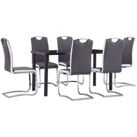 Vidaxl Ensemble De Salle À Manger 7 Pcs Similicuir Gris