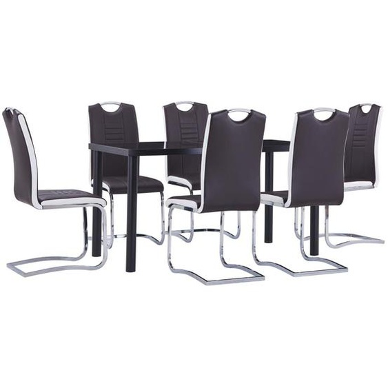 Vidaxl Ensemble De Salle À Manger 7 Pcs Similicuir Marron