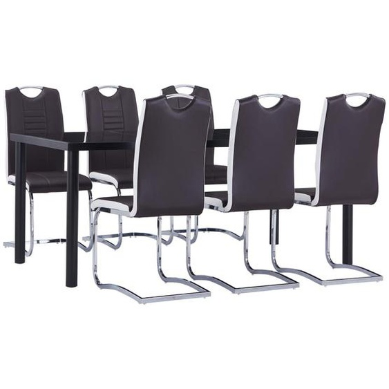 Vidaxl Ensemble De Salle À Manger 7 Pcs Similicuir Marron