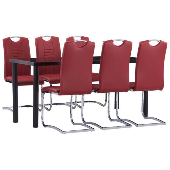 Vidaxl Ensemble De Salle À Manger 7 Pcs Similicuir Rouge