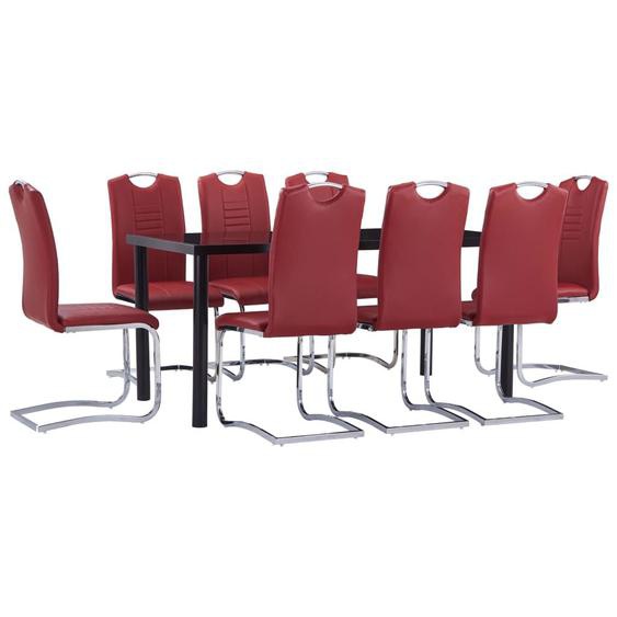 Vidaxl Ensemble De Salle À Manger 9 Pcs Similicuir Rouge