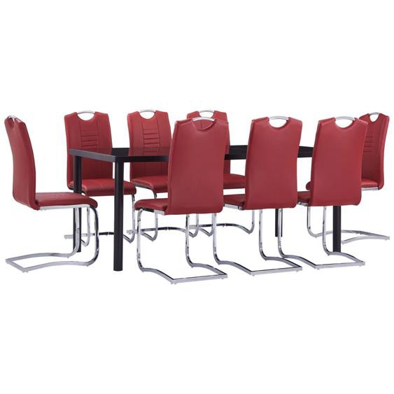 Vidaxl Ensemble De Salle À Manger 9 Pcs Similicuir Rouge