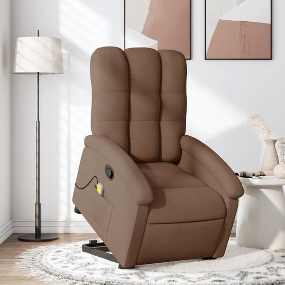 Vidaxl Fauteuil De Massage Inclinable Marron Tissu