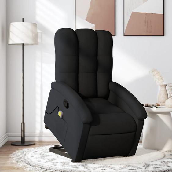 Vidaxl Fauteuil De Massage Inclinable Noir Tissu