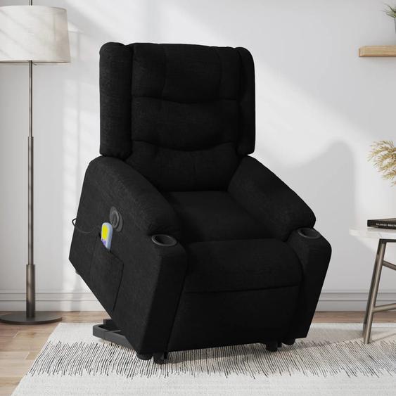 Vidaxl Fauteuil Inclinable De Massage Électrique Noir Tissu