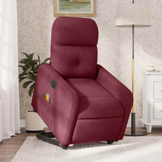 Vidaxl Fauteuil Inclinable De Massage Électrique Rouge Bordeaux Tissu