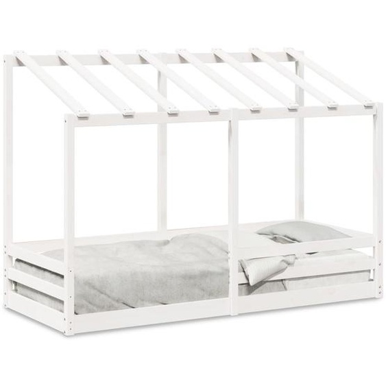 Vidaxl Lit Pour Enfants Avec Toit Blanc 90x190 Cm Bois Massif De Pin