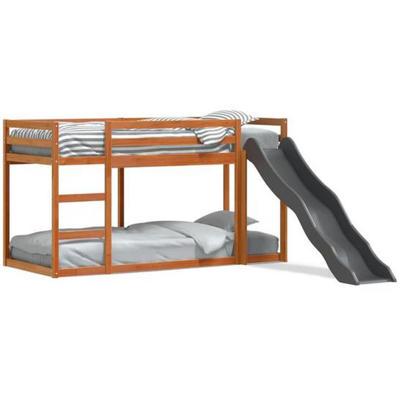 Vidaxl Lit Superposé Avec Toboggan/Échelle 90x200 Cm Bois Pin Massif