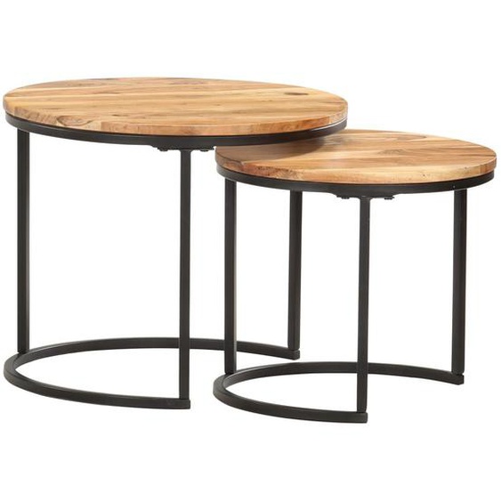 Vidaxl Tables Gigognes 2 Pcs Bois Dacacia Massif