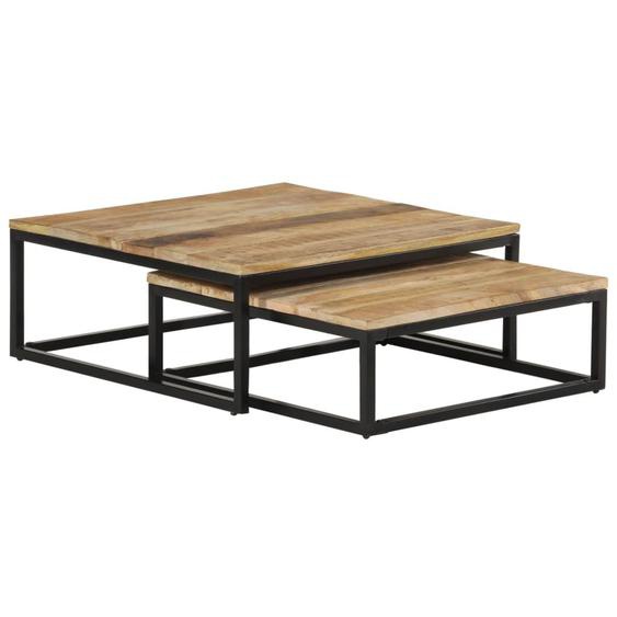 Vidaxl Tables Gigognes 2 Pcs Bois Solide De Manguier