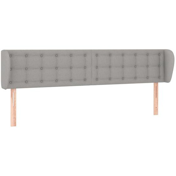 Vidaxl Tête De Lit Avec Oreilles Gris Clair 183x23x78/88 Cm Tissu