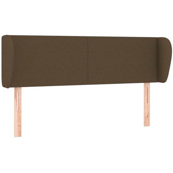 Vidaxl Tête De Lit Avec Oreilles Marron Foncé 147x23x78/88 Cm Tissu