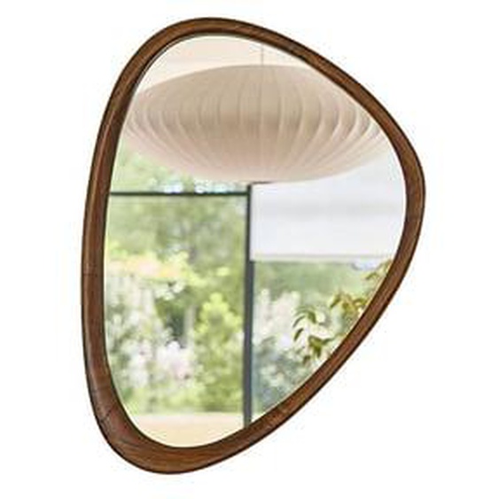 VINTAGE  Miroir organique en mindi massif finition noyer 75x60 cm