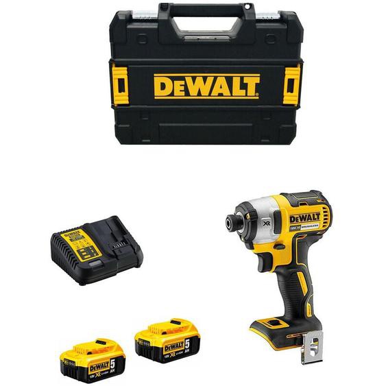 Visseuse à chocs 18V Dewalt 2 batteries Li-Ion 5Ah + chargeur + coffret Tstak - DCF887P2