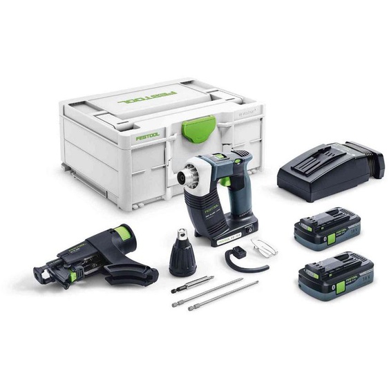 Visseuse pour plaquiste 18V DURADRIVE DWC 18-4500 HPC 4.0 I-Plus + 2 batteries BO 18 Li 4,0 Ah + chargeur TCL + Systainer SYS3 - FESTOOL - 576502