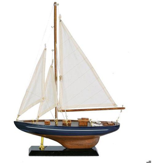 VOILIER Bateau Vintage Décoration marine nautique Miniature en Bois 43x30cm Objet Marin