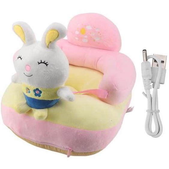 Vvikizy Chaise de canapé pour bébé Canapé pour bébé avec support au sol et siège en peluche Bluetooth - Animal meuble sofa Abeille