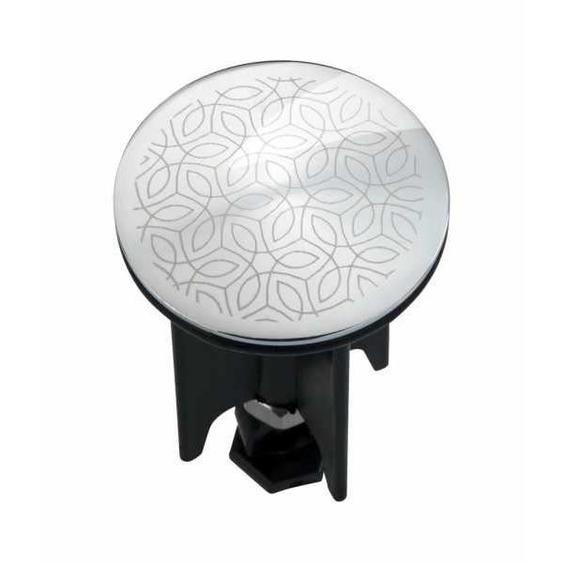 WENKO Bouchon dévier Pluggy®, Bonde de lavabo, Mantra, Laiton noir, Ø 3,9 x 6,5 cm, chromé