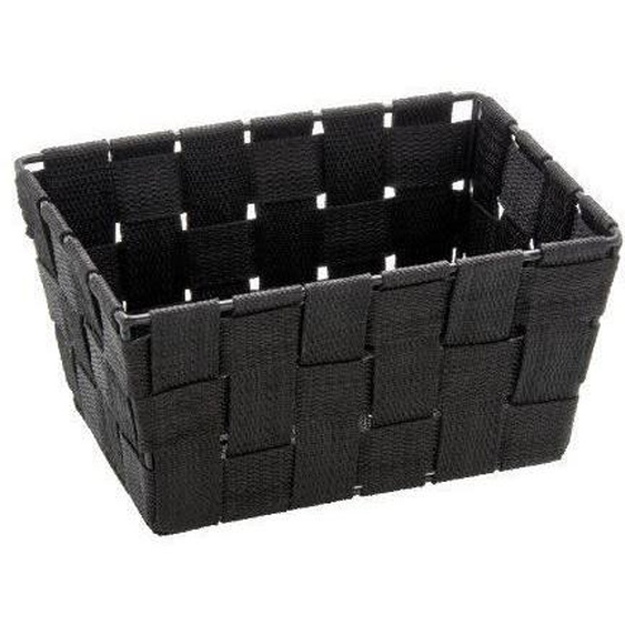 WENKO Panier salle de bain Adria Mini, rangement salle de bain, Long, Polypropylène, 19x9x14 cm, noir