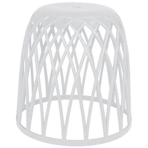 WENKO Tabouret panier à linge salle de bain Omio, tabouret plastique blanc, pouf salle de bain, Plastique, 43,5x43,5x43,5 cm, blanc