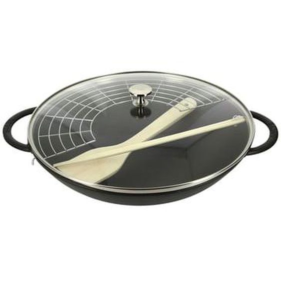 Wok en fonte avec couvercle 37 cm