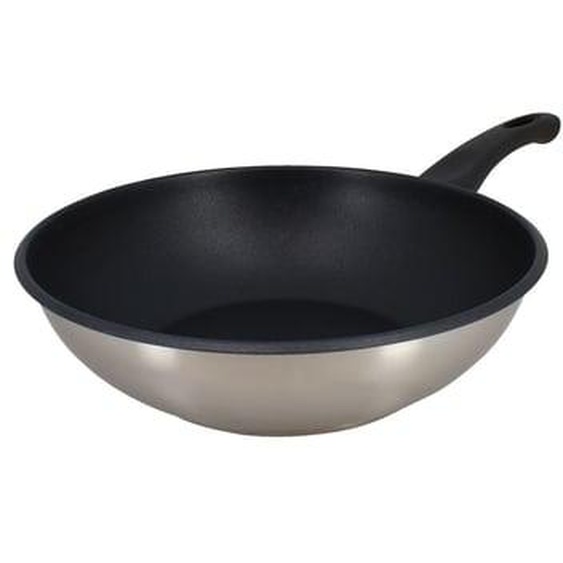 Wok first 28cm en acier inoxydable