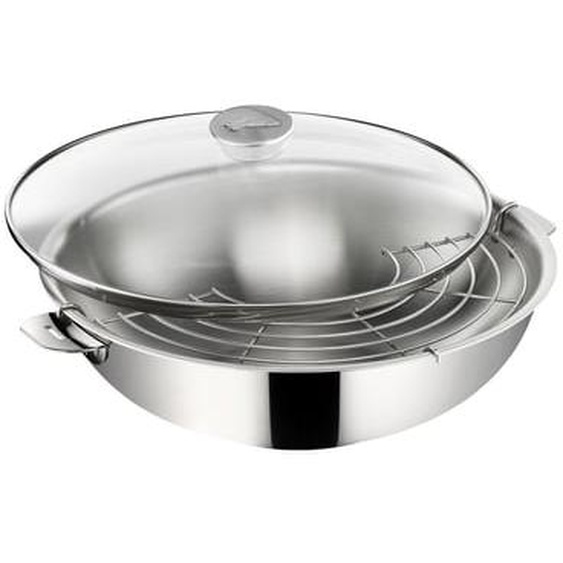 Wok Ø30 cm SALVASPAZIO+ avec couvercle en inox