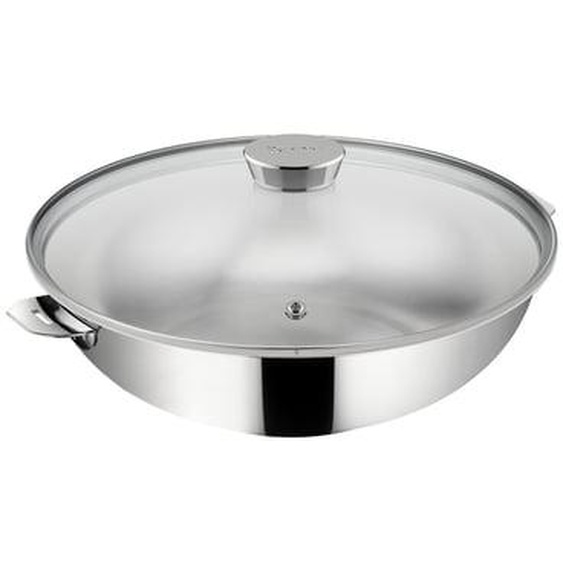 Wok sans manche avec couvercle SALVASPAZIO+ en inox Ø26 cm