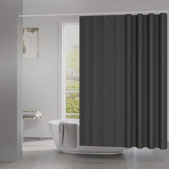 WOLTU Rideau de Douche Anti-moisissure, Rideau de Baignoire 100% Polyester avec Œillets, Ourlet Alourdi, 120x180cm Gris foncé